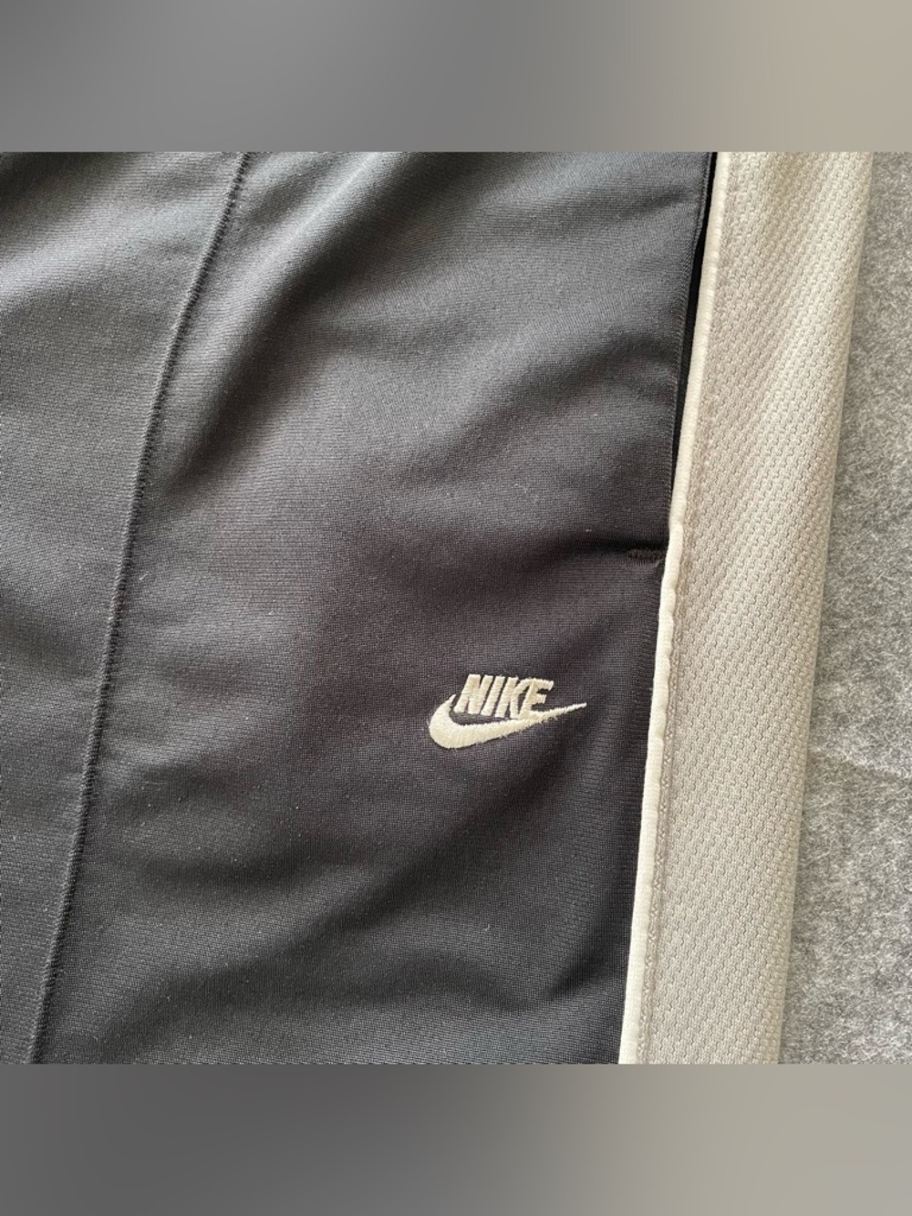 Vintage Nike Track Pants Mens L Black Fleece Lined Ankle Zip Athletic Y2K - Picture 3 of 16